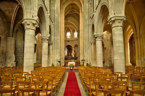 Interior de la iglesia San Martín de Triel sur Seine — Foto de Stock