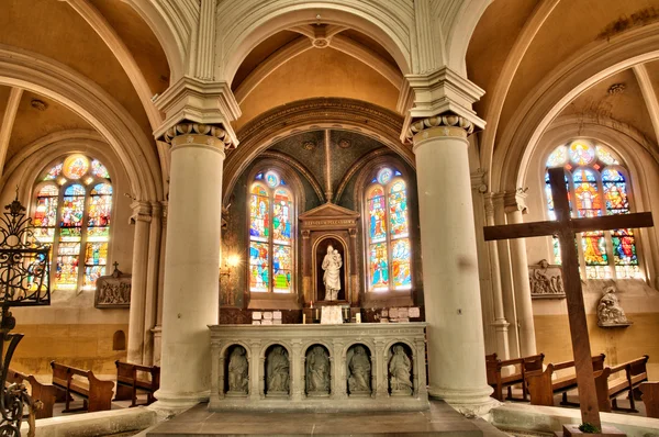 Interior da igreja São Martinho de Triel sur Seine — Fotografia de Stock