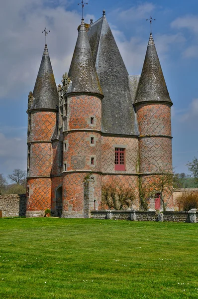 Reneszánsz kastély Carrouges-ben Normandia — Stock Fotó