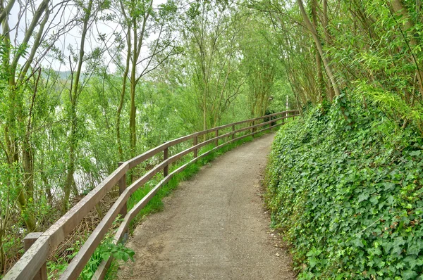 La France, un sentier pédestre aux Mureaux près de la Seine — Photo