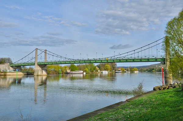 Francia, puente colgante del Sena de Triel Sur —  Fotos de Stock