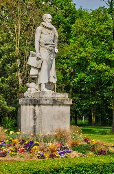 Frankrike, statyn av sully i rosny sur seine — Stockfoto