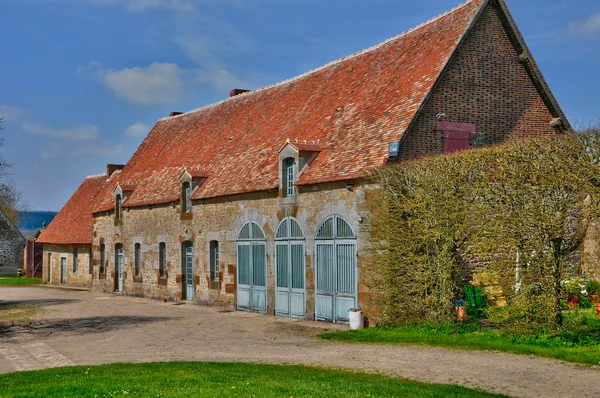 Renascimento castelo de Carrouges fazenda na Normandia — Fotografia de Stock