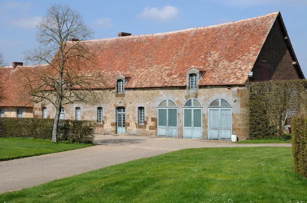Renaissance-Schloss der Carrouges Bauernhof in der Normandie — Stockfoto