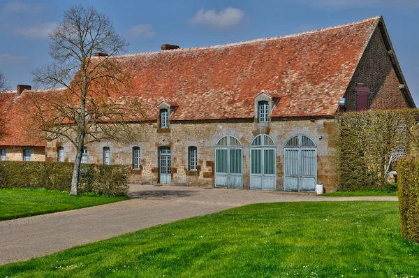 Renaissance-Schloss der Carrouges Bauernhof in der Normandie — Stockfoto