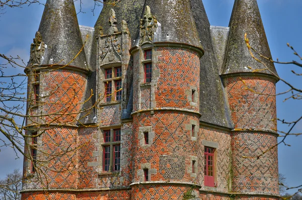 Renaissance castle of Carrouges in Normandie — Stock Photo, Image