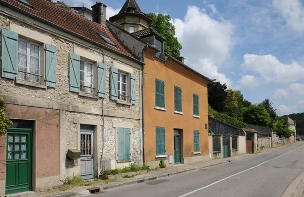 Frankrike, landsbyen Vetheuil i Val d Oise – stockfoto