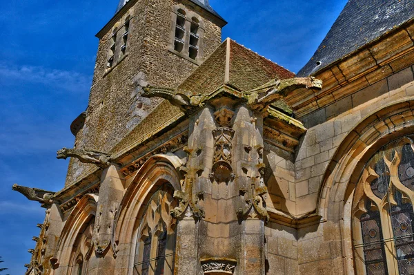 Franciaország, az egyház a Richebourg Saint-Georges — Stock Fotó