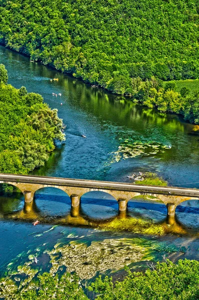 Perigord, 도르도뉴에 castelnaud의 아름 다운 다리 — 스톡 사진