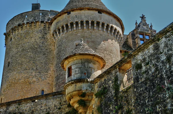 Perigord, il pittoresco castello di Fenelon in Dordogna — Foto Stock