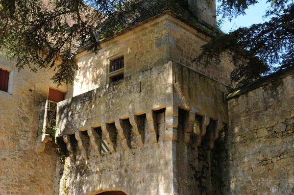 Périgord, malebný hrad Fénelon v dordogne — Stock fotografie