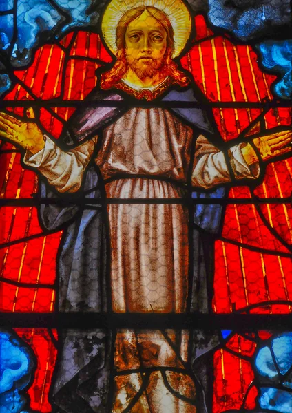 França, vitral na igreja de Saint Martin de Triel — Fotografia de Stock