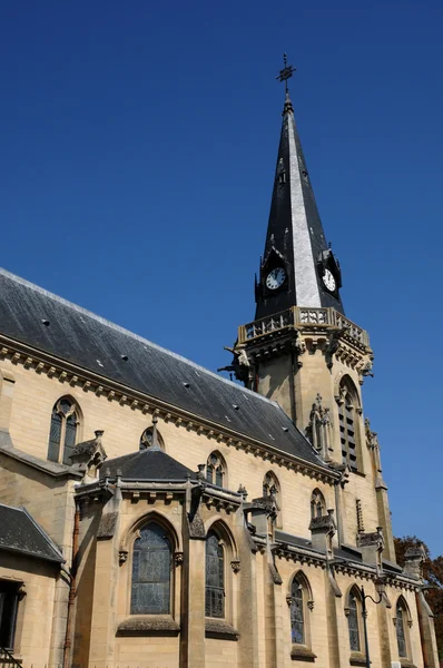 Франція, церква Віньї в Val d Уаза — стокове фото