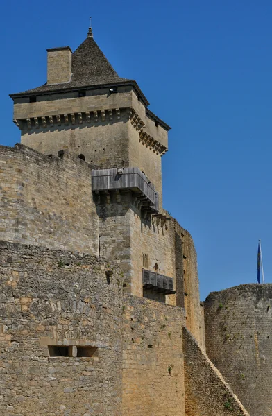 Perigord, il pittoresco castello di Castelnaud in Dordogna — Foto Stock