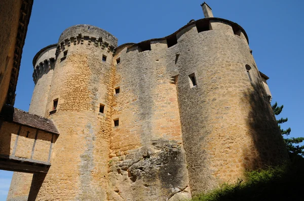 Périgord, malebný hrad Fénelon v dordogne — Stock fotografie