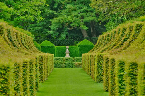 Ranska, viehättävä Jardins du Manoir d Eyrignac Dordognessa — kuvapankkivalokuva