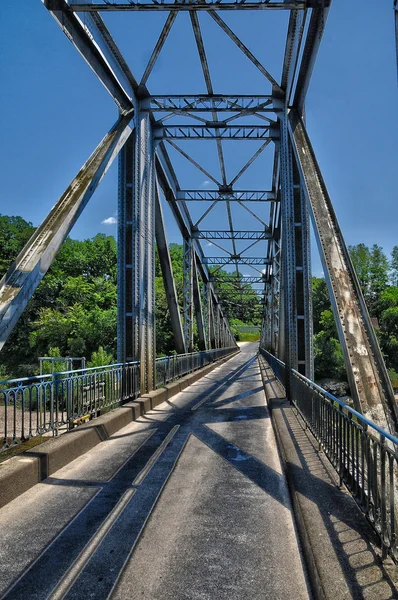 Iron bridge of Lacave in Lot — Stock Photo, Image