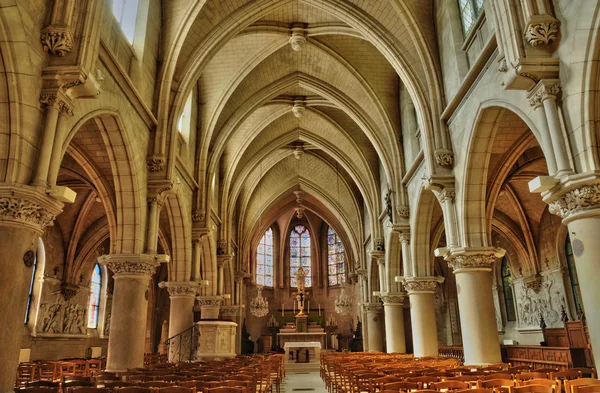 France, the interior of the church of Vigny in Val d Oise — Stock Photo, Image