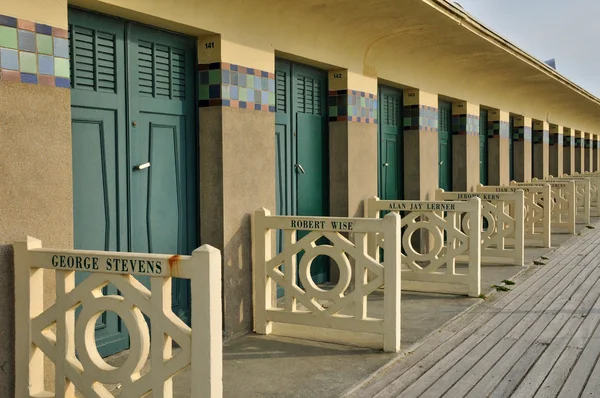 Strandhütten von Deauville in der Normandie — Stockfoto