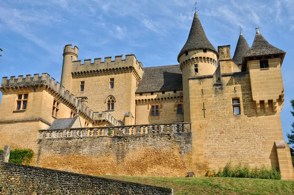 法国多尔多涅省的 puymartin 的如诗如画城堡 — 图库照片