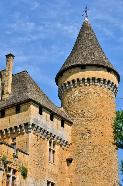 Frankrike, pittoreska slottet av puymartin i dordogne — Stockfoto