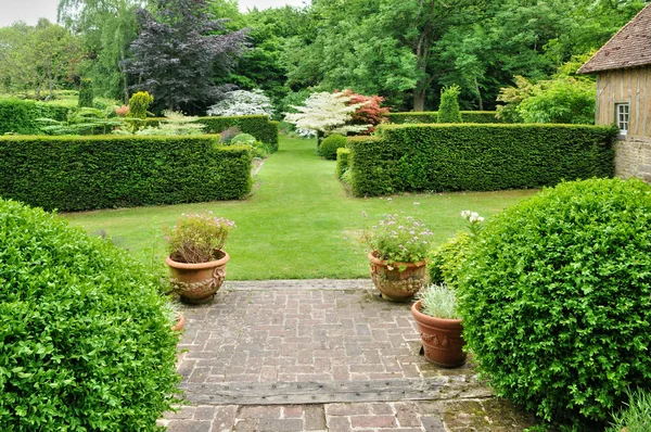 Les jardins du płaci d auge w cambremer w Normandia — Zdjęcie stockowe