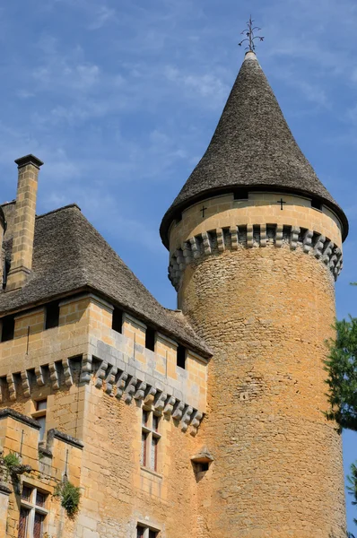 Francia, pintoresco castillo de Puymartin en Dordoña — Foto de Stock