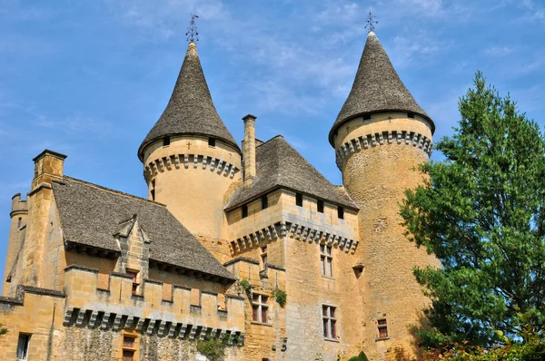 France, picturesque castle of Puymartin in Dordogne — Stock Photo, Image