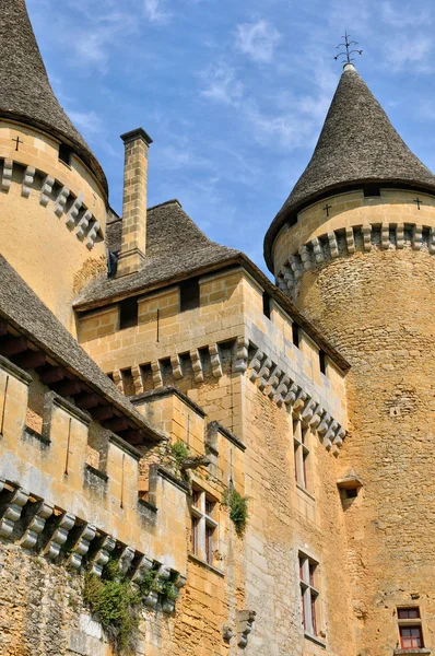 Francia, pittoresco castello di Puymartin in Dordogna — Foto Stock