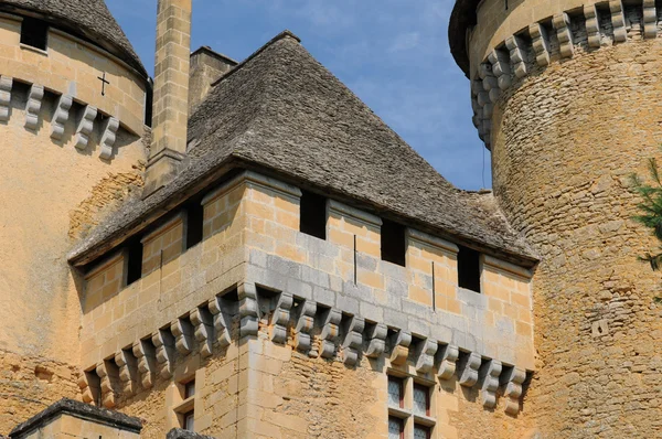 Francia, pintoresco castillo de Puymartin en Dordoña — Foto de Stock