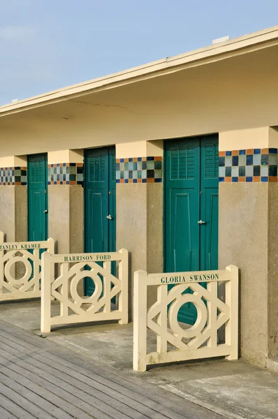 Strandhütten von Deauville in der Normandie — Stockfoto