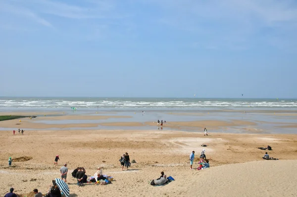 Pláž cabourg v Normandii — Stock fotografie