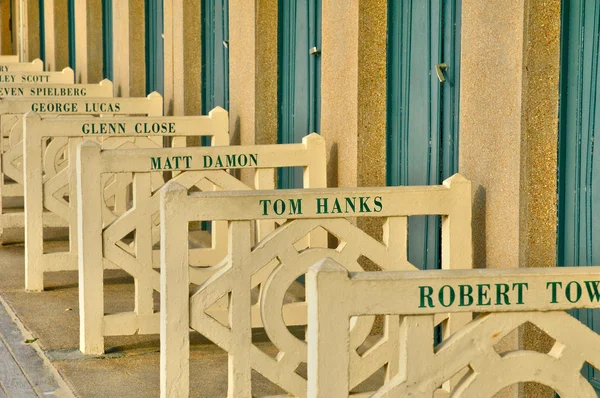 Cabanes de plage de Deauville en Normandie — Photo