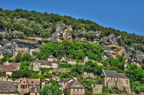 Perigord, dordogne yılında la roque gageac pitoresk Köyü — Stok fotoğraf