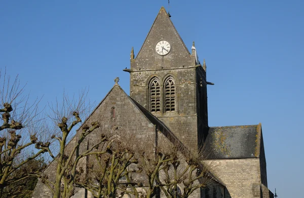 Church of Sainte mere Eglise in Normandie — Stock Photo, Image