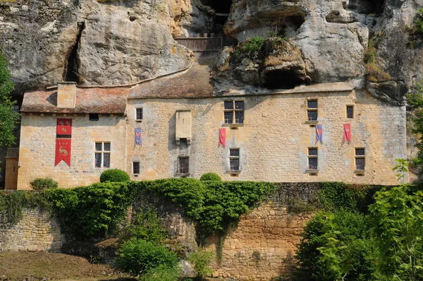 Perigord, la pittoresca Maison Forte de Reignac in Dordogna — Foto Stock