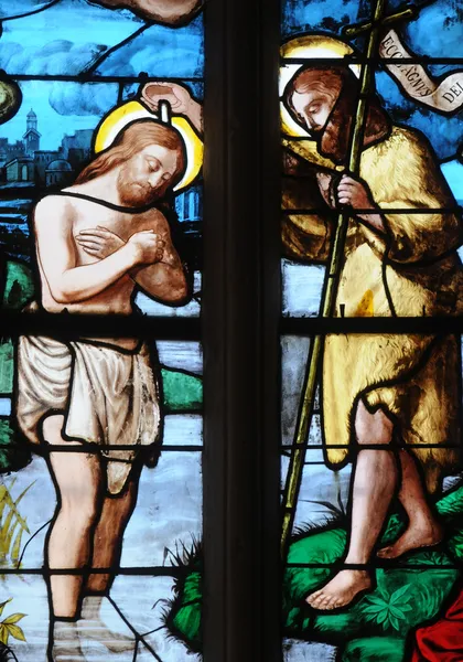 França, vitral na igreja de Saint Martin de Triel — Fotografia de Stock