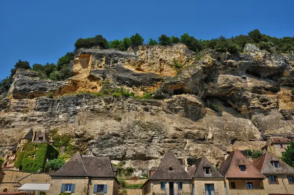 Perigord, il pittoresco villaggio di La Roque Gageac in Dordogna — Foto Stock