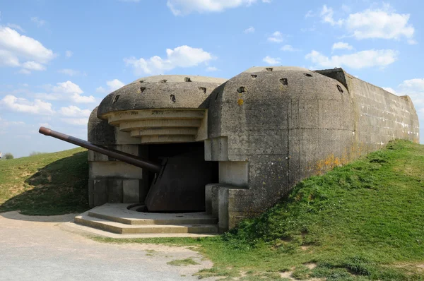 Artilleriebatterij van longues sur mer in basse normandie — Stockfoto