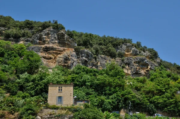 França, pitoresca aldeia de La Roque Gageac em Dordogne — Fotografia de Stock