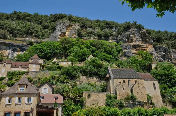 França, pitoresca aldeia de La Roque Gageac em Dordogne — Fotografia de Stock