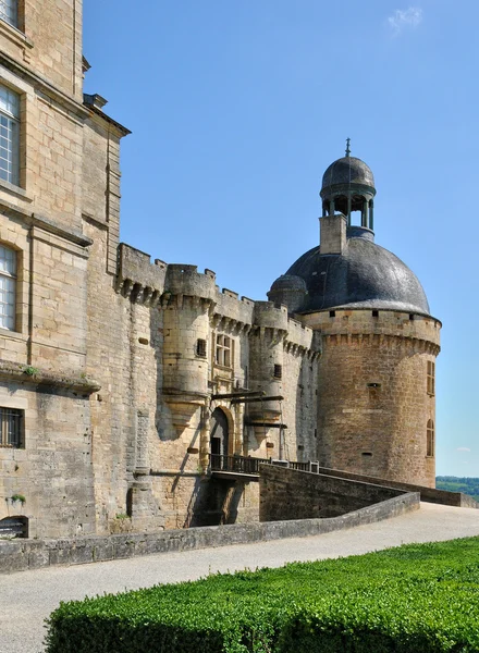 França, castelo de Hautefort em Dordonha — Fotografia de Stock