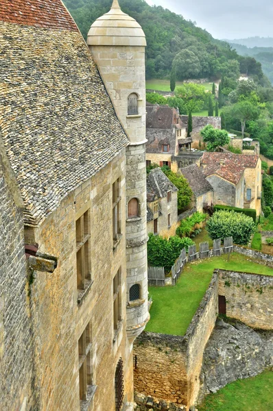 Francja, zamek średni wiek Beynac w dordogne — Zdjęcie stockowe