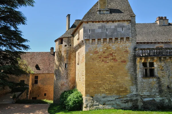 France, picturesque castle of Fenelon in Dordogne — Stock Photo, Image