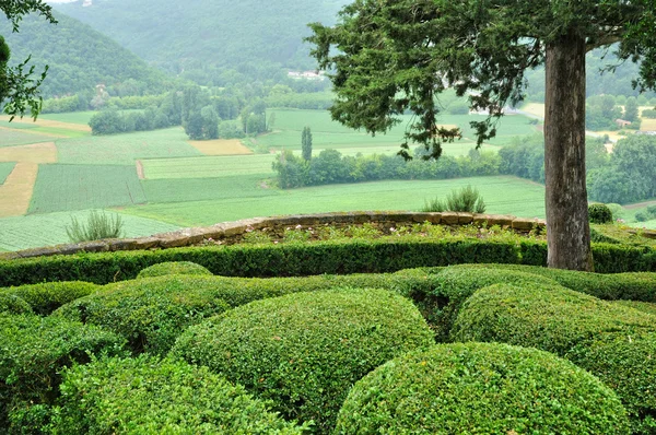 フランス、ドルドーニュ県マルケイ サック城の美しい庭園 — ストック写真