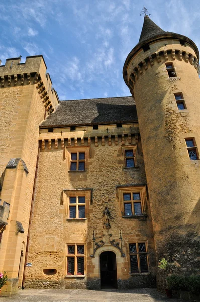 France, château pittoresque de Puymartin en Dordogne — Photo