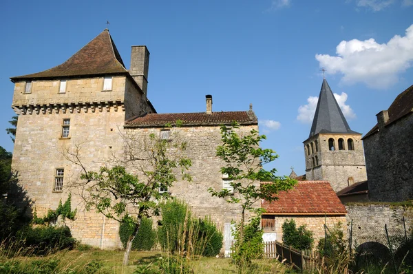 France, picturesque castle of Saint Pompont in Dordogne — Stock Photo, Image