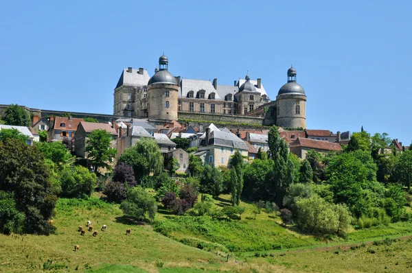 Francia, castillo de Hautefort en Dordoña — Foto de Stock