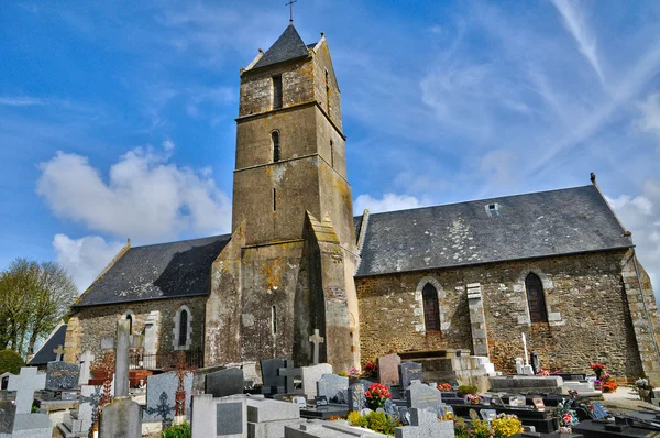 França, igreja histórica de Courtils na Normandia — Fotografia de Stock