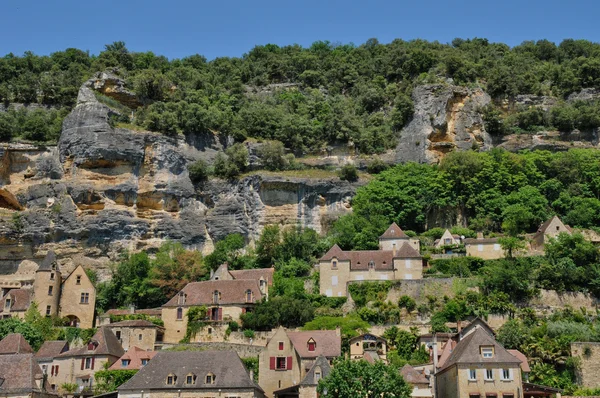 Fransa, dordogne yılında la roque gageac pitoresk köy — Stok fotoğraf